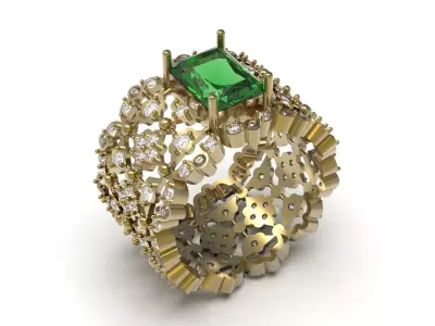 Royal Tree printable cad jewelry eternity Ring model rr0067 3D print model