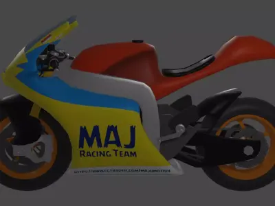 A Motorcycle Racing 3D Model Low Poly 3D model