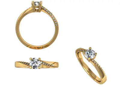 diamond ring 3D print model 43