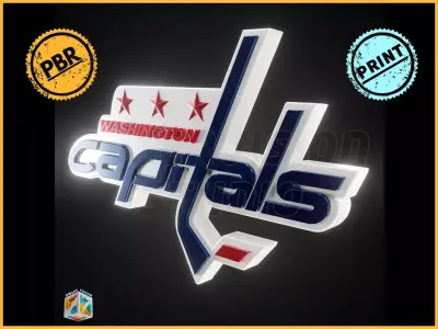 Wahsington Capitals logo - Cinematic - 3D print 3D model