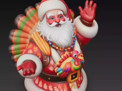 Saint Nicholas and Santa - Elegant Holiday Sculpture Collection