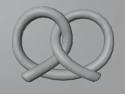 Pretzel Low-poly 3D model