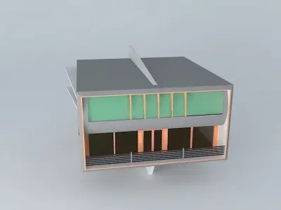 Exterior modern house Free 3D model