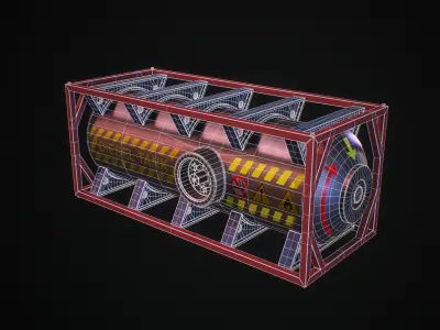 Gas Tank Low-poly 3D model