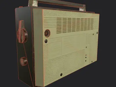 Retro radio VER - 201 Low-poly 3D model