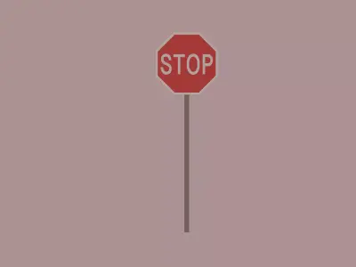 Stop Sign Low-poly 3D model