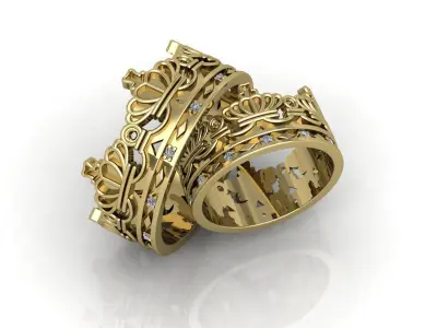 Gold and silver ring bundle 3D print model