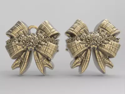 ribbon bow flower decor  3D print model