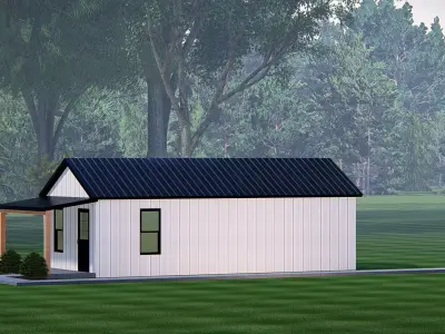 Rustic Barndominium Exterior  Farmhouse Inspired Home 3D 3D model