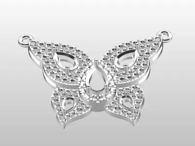 Diamond Butterfly Pendant 3D print model get