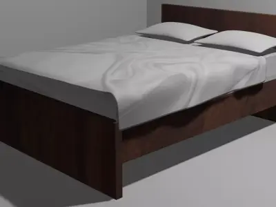 Modern Bed Model Low-poly 3D model