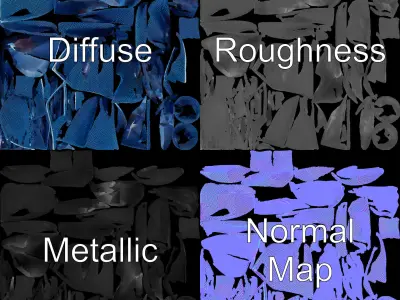 Elegant Blue Bow Tie Model Pack Low-poly 3D model