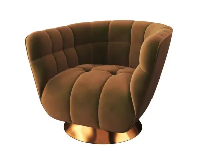 Colyer Tufted Velvet Swivel Barrel Chair  3D model