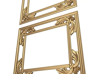 Boiserie Carved Decoration Panel 017 Low-poly 3D model