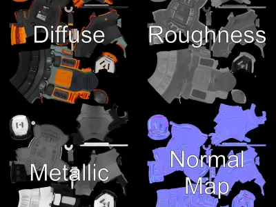 Cordless Electric Drill Model Pack Low-poly 3D model