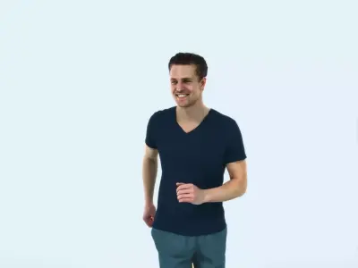 Virtue 02I Running Jogging Football Sports Man Low-poly 3D model