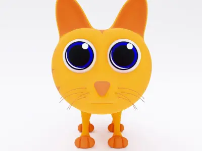 Cat 3dmodel cartoon with big eyes 3D model