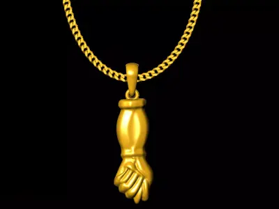 Iron hand pendant charms - one inch pendant 3D print model