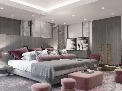 VRay - C4D Scene files - Master Bedroom Interior 3D model