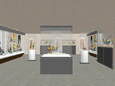 Modern New Chinese Museum Exhibition Hall  3D model