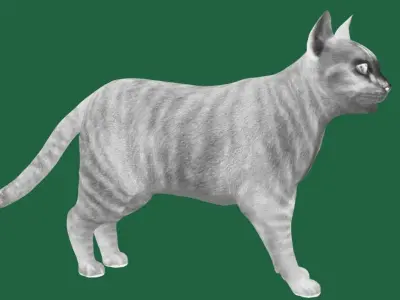 Ginger Tabby Cat Low-poly 3D model