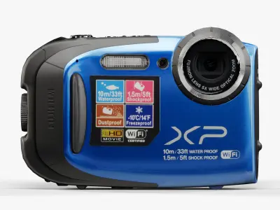 Fujifilm FinePix XP70 rugged and proof digital camera Low-poly 3D model