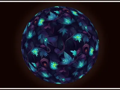 Dark Forest Flowers -- 20 TEXTURES -- Hand-painted ---PACK 4---  Texture