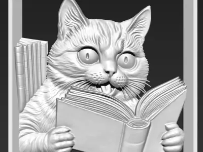 Cat Reading A28 3D print model