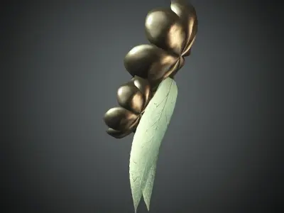 DTS-Model3G-HairAcc-E flower brooch Low-poly 3D model