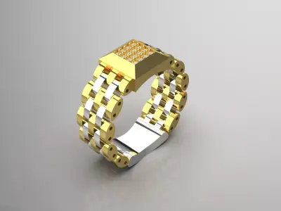 Luxury man Rolex design diamond ring model ror0045 3D print model