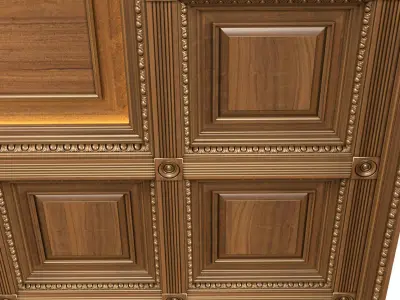 Classical coffered ceiling Set 3D model