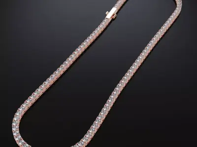 3mm Diamonds Tennis chain 3D print model