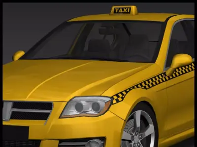Generic Taxi Low-poly 3D model