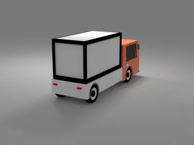 Cartoon Low Poly Truck Low-poly  Low-poly 3D model