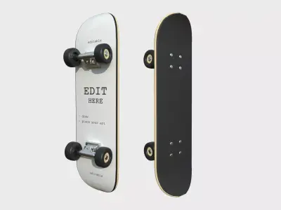 Cartoon Skate 10 Editable Shape - Character Sport Equipment Low-poly 3D model