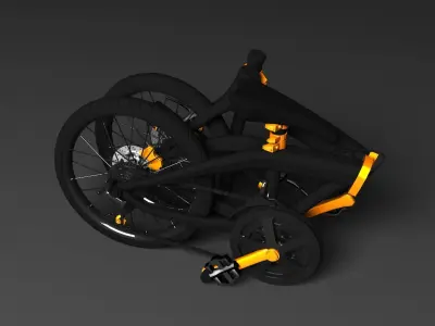 Folding bike city Low-poly 3D model
