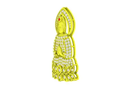 6022 luxury chinese buddha diamond pendant 3D print model