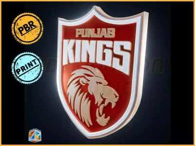 Punjab Kings logo - Cinematic - 3D print 3D model