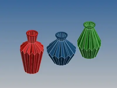 Vase composition with 3 3D print model