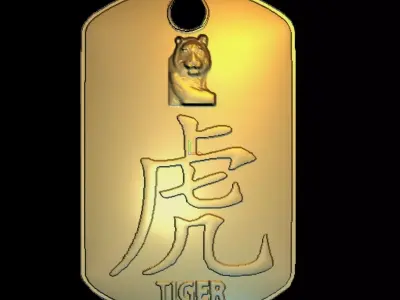 Chinese tiger  zodiac symbol 3D model