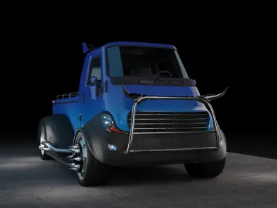 Little truck classic car design  Low-poly 3D model