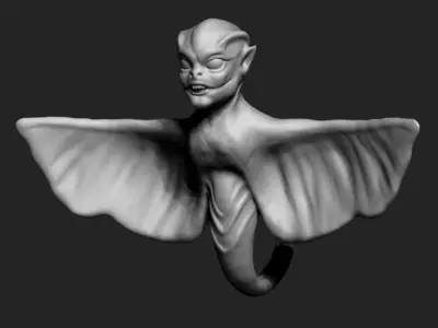 Monster creature with wings 3D model