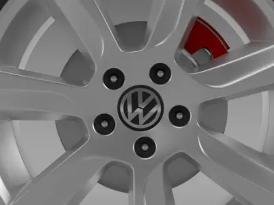 VW Polo 2010 Sedan wheel 3D model