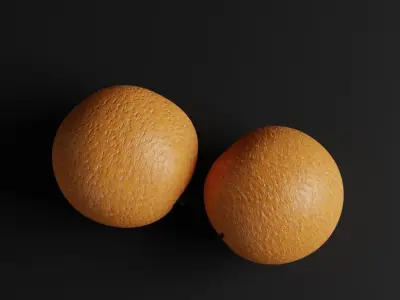Orange 3d model two oranges 3D model
