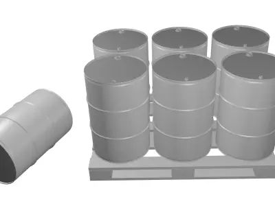 Steel barrel Free 3D model