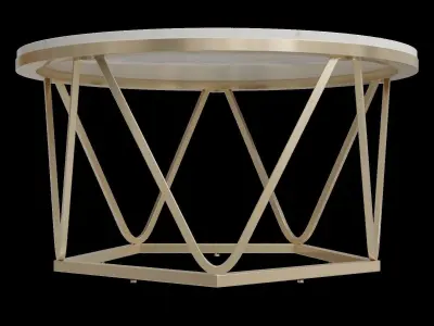 Carver Faux Stone Round Coffee Table Low-poly 3D model