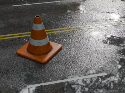 Traffic Cone Low-poly 3D model