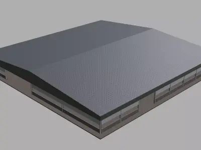 Warehouse in square plan 3D model