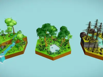 Low Poly Nature Pack Free low-poly 3D model