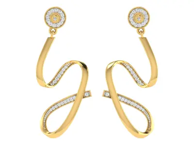 Women Drop Earrings 3dm STL OBJ FBX Renders Details 3D print model 17